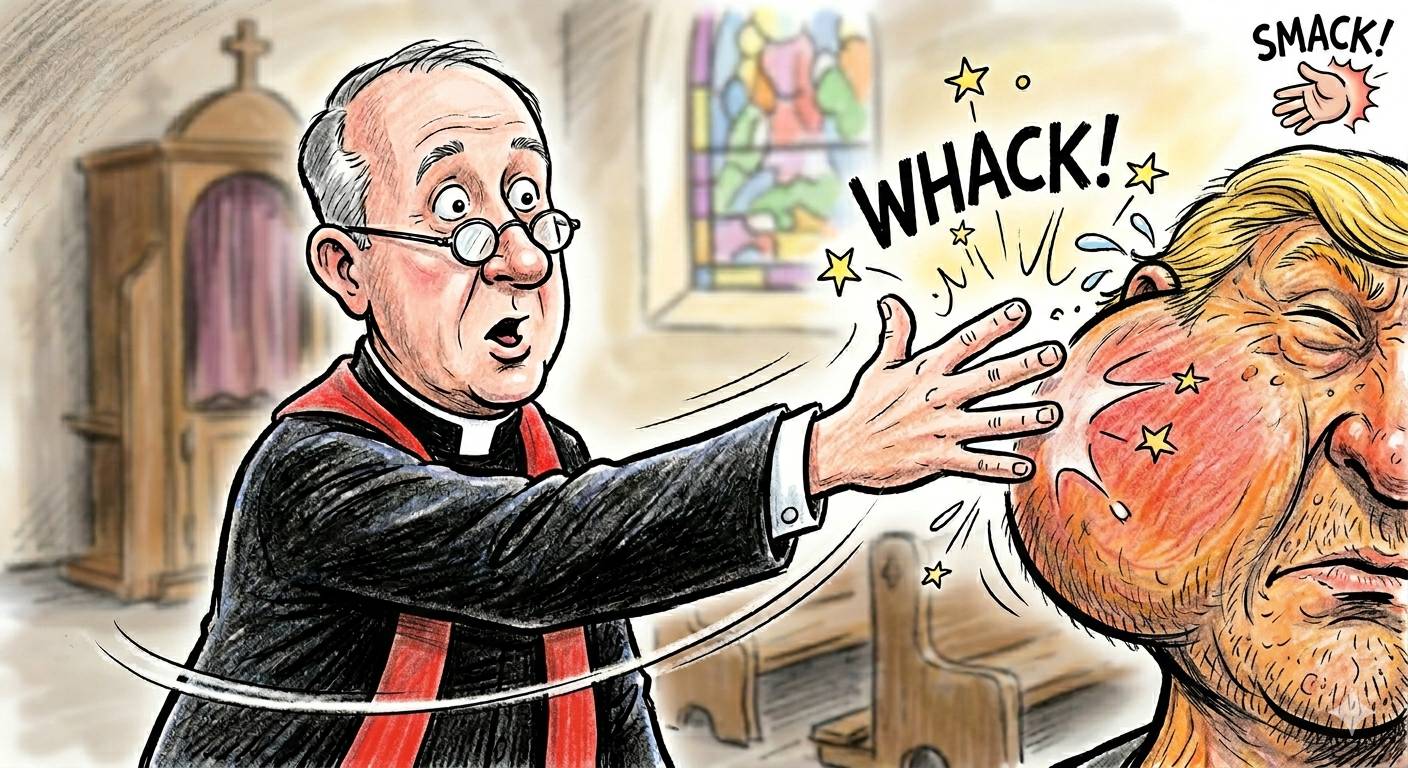 O Papa León XIV ameaza con darlles dúas hóstias a Trump