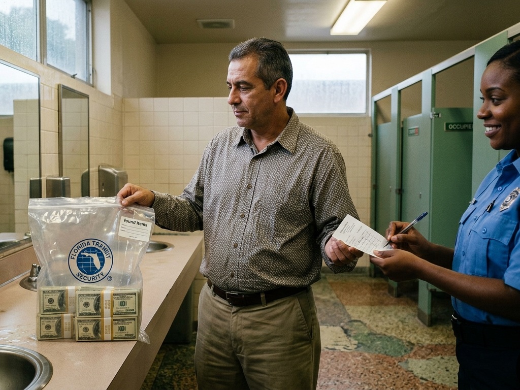 Atopa 30.000 dólares nun baño público en Florida e devolveos