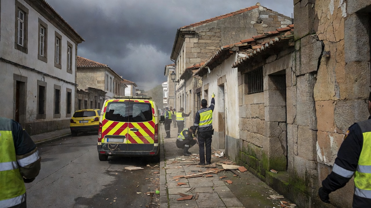 Protección Civil avisa de posibles danos en edificios viejos por granizo e vento no oeste da Coruña
