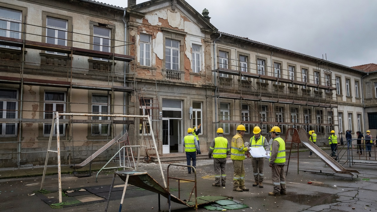 A Xunta anuncia reforma integral do CEIP de Prácticas tras caída de cornisas no patio