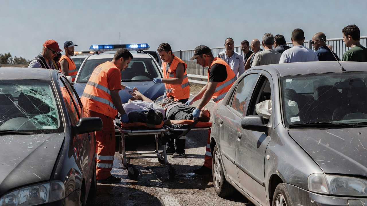 Cinco heridos, dous menores, nun sinistro múltiple na A-52 en Toén ao mediodía