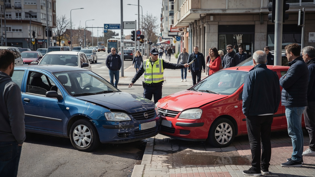 Colisión entre dous coches na Farola de Urzáiz deixa un ferido e provoca retencións en pleno centro de Vigo