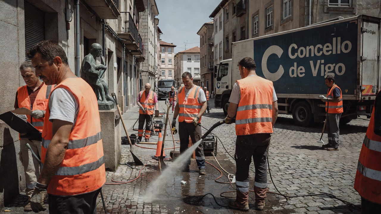 Concello de Vigo contracta mantemento de rúas, beirarrúas e esculturas tras revisar rede viaria de 1.769 rúas
