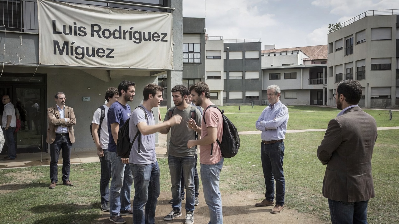 Deputado Rosendo Fernández visita exposición do profesor Luis Rodríguez Míguez no campus de Ourense
