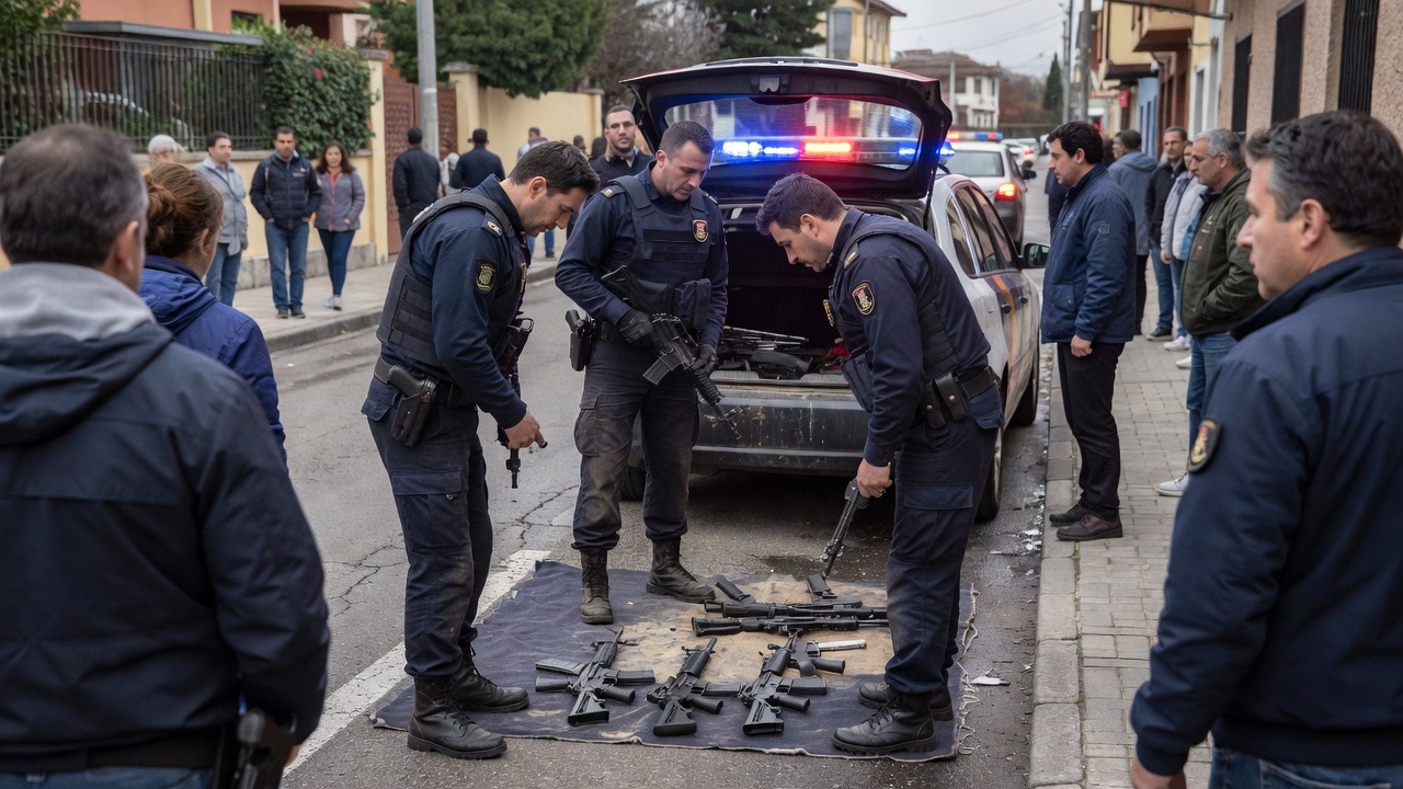 Detido en Nigrán un home de 43 anos por ameazar con armas de fogo a muller e seus fillos