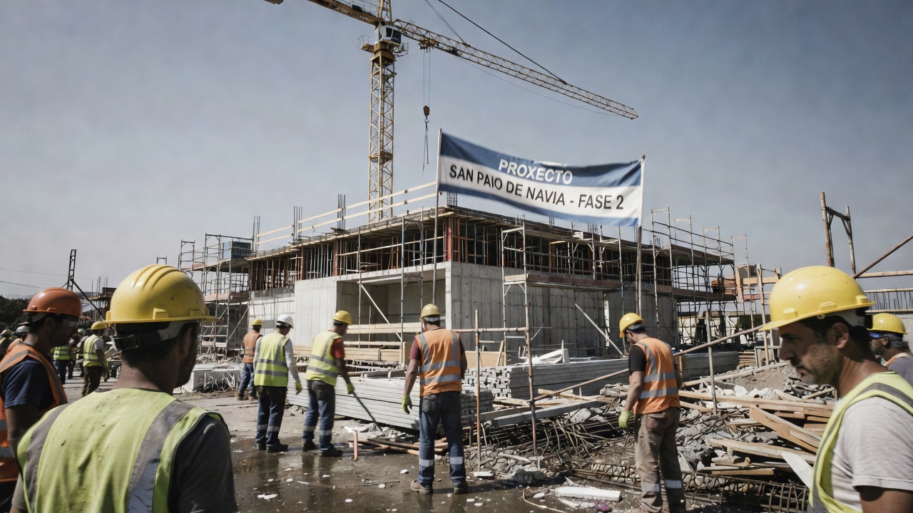 Echo luz verde ás obras da primeira promoción do polígono 2 de Navia, edificio máis grande en curso en San Paio de Navia