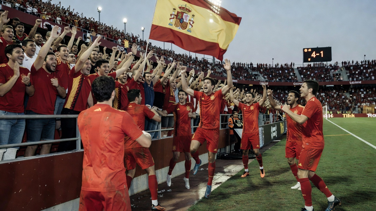 España golea 4-1 a Croacia en la Nations League con doblete de Lamine Yamal