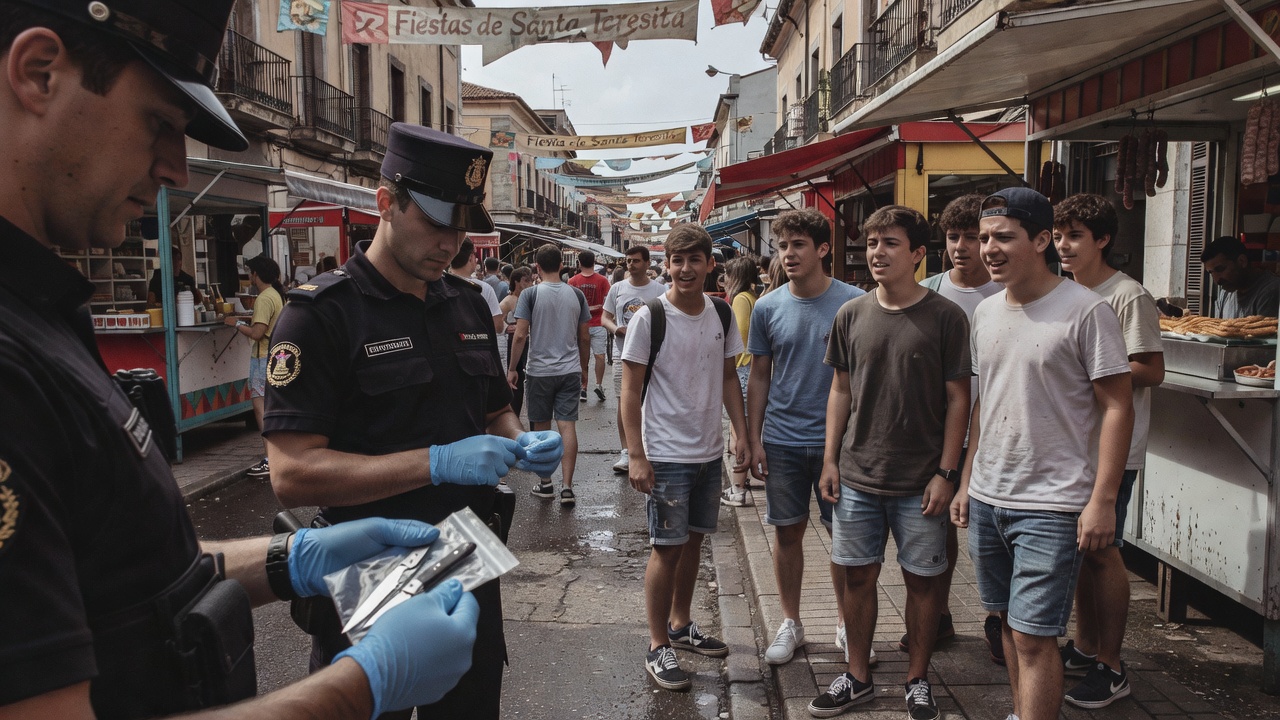 Intervienen dous coitelos a dous adolescentes de 14 anos durante as festas de Santa Teresita en Ourense