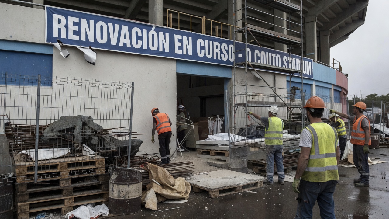 O Concello de Ourense advirte que podería precintar o estadio de O Couto se non se rematan as obras exteriores