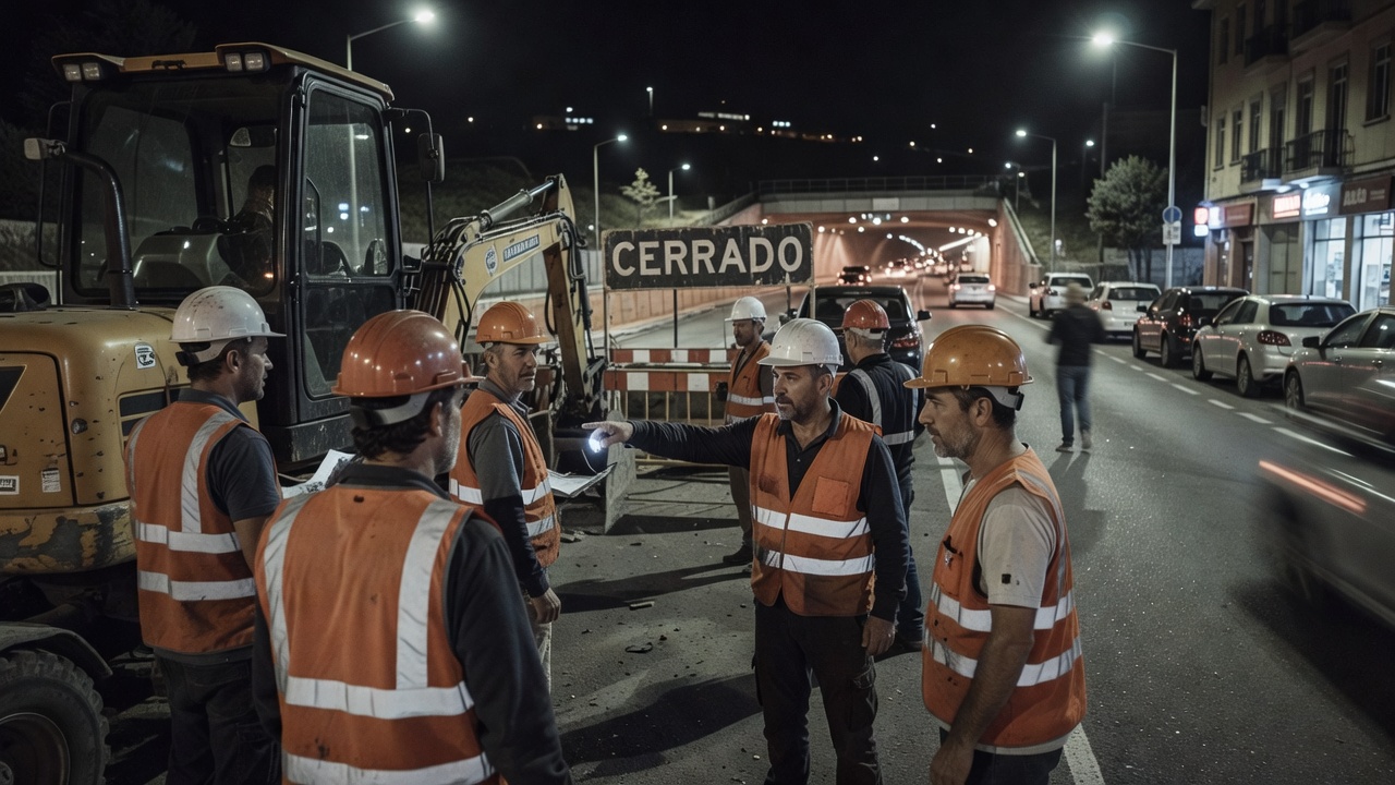 O goberno local rexa os traballos nocturnos pechando o túnel de Beiramar entre Areal e Cánovas do Castelo