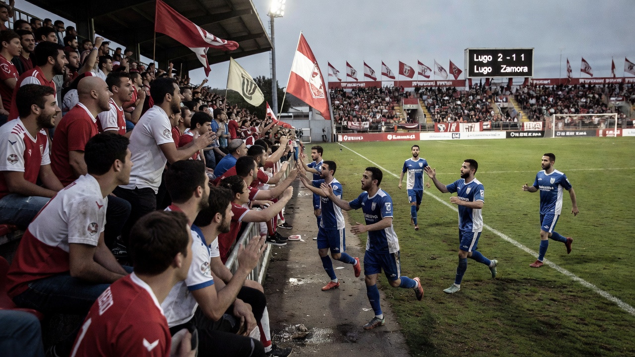 O Lugo vence 2-1 ao Zamora e continúa invicto na Segunda RFEF dominando fóra de casa