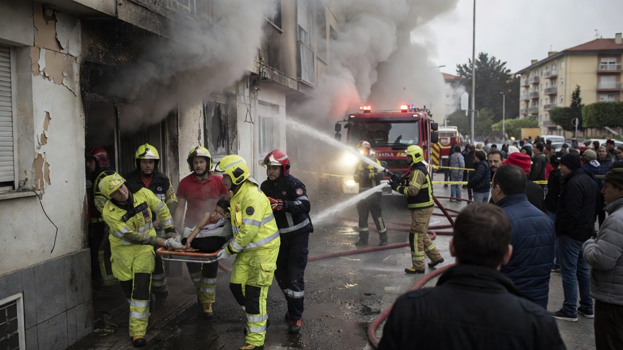 Trasladados ao Álvaro Cunqueiro unha muller e un neno tras incendio nunha vivenda en Vigo