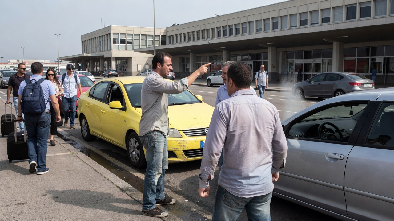 Un taxista agrede a un conductor de Uber ante Peinador, generando una nueva escalada en el conflicto taxi-VTC en Vigo
