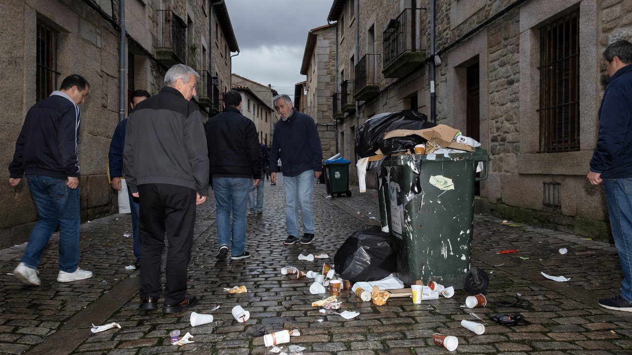 Veciños de Ronda do Carme denuncian lixo e molestias tras noite de festa en Lugo