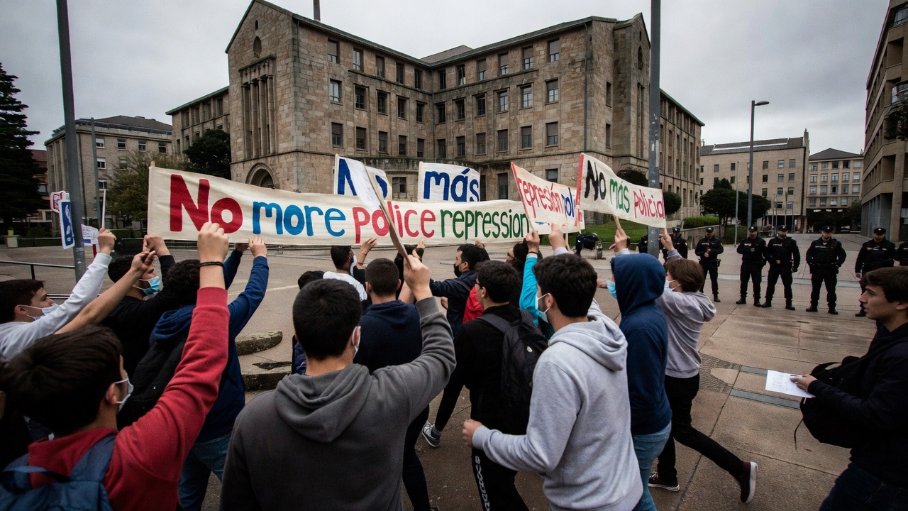 Asociacións estudiantís e partidos acusan al Estado doutras actuacións desproporcionadas tras as protestas en A Coruña por “represión policial”