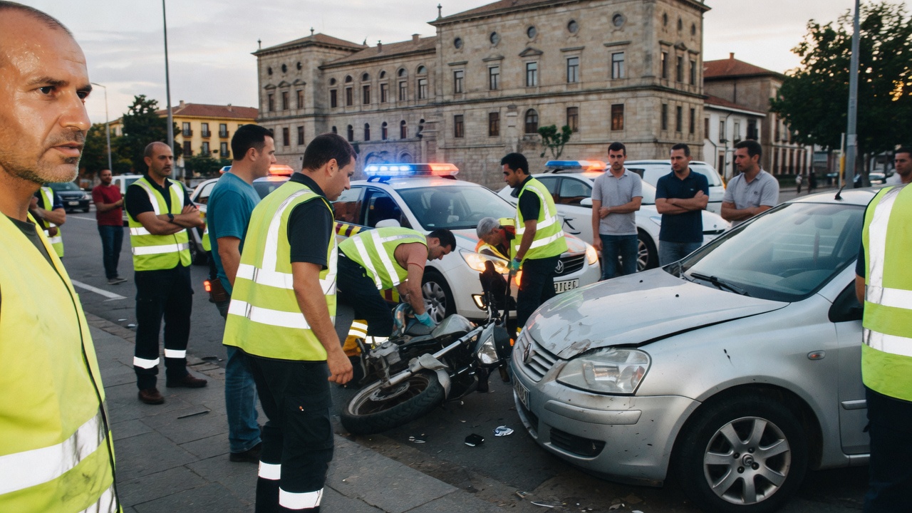 Fallece un motorista nun sinistro en Ourense tras colidir con un turismo perto do Pazo Paco Paz