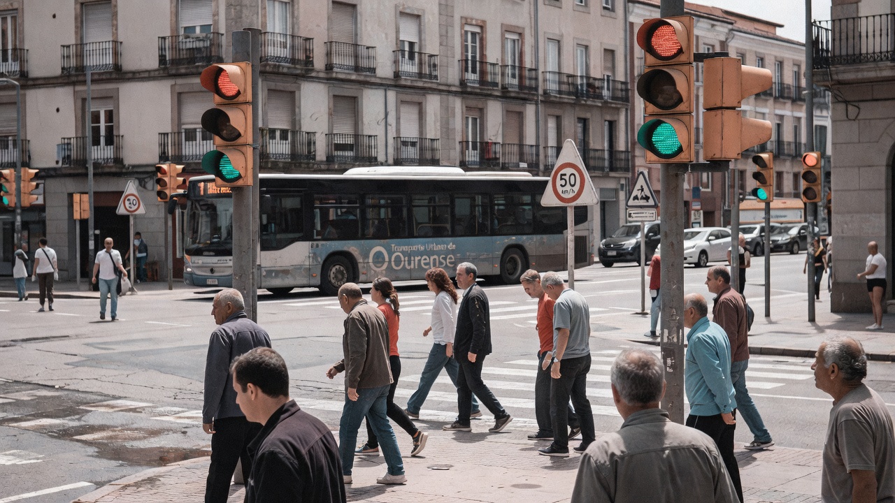 Nova normativa de tráfico entra en vigor hoxe en Ourense: semáforos reprogramados para cumprir decreto estatal